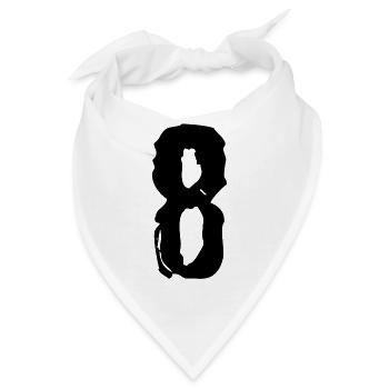 8 Zahl Trikot - Bandana - Weiß - Vorne