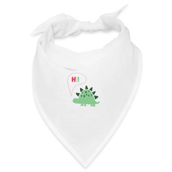 Hi Dino - Geschenkidee - Kindermode - Bandana - Weiß - Vorne