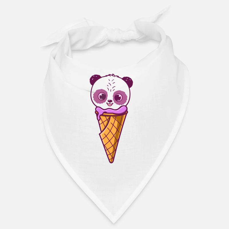 Süßer Pandakopf, der auf Eis lächelt Bandana