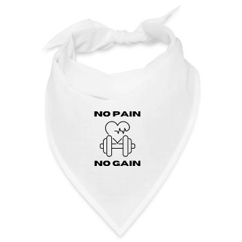 No Pain No Gain - Bandana - Weiß - Vorne