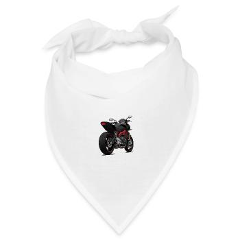 Schwarzes Motorrad Design - Sportlich - Bandana - Weiß - Vorne