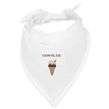 Schokolade Eis Chocolate Geschenkidee Schokoeis - Bandana - Weiß - Vorne