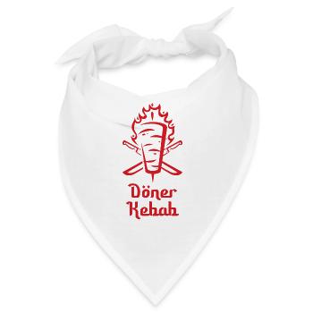Döner Kebab Spieß Geschenk - Bandana - Weiß - Vorne
