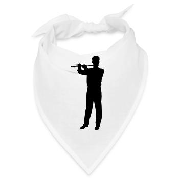 music people flute - Bandana - Weiß - Vorne
