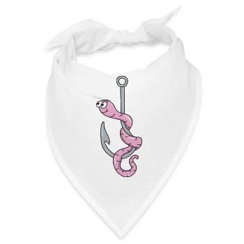 Regenwurm Angelhaken - Bandana - Weiß - Vorne