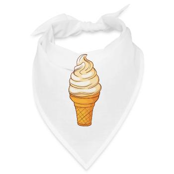 Softeis Eis Speiseeis Eiskrem Eiscreme Kugeleis - Bandana - Weiß - Vorne