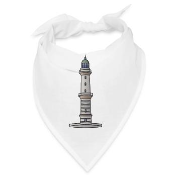 Leuchtturm Warnemünde Rostock c - Bandana - Weiß - Vorne