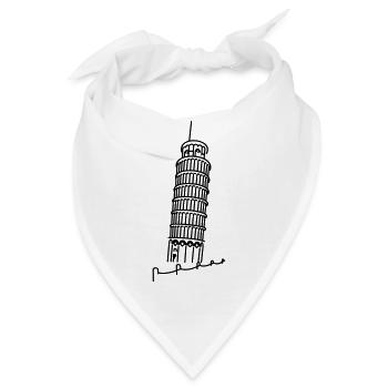 Schiefe Turm von Pisa / Leaning Tower of Pisa (1c) - Bandana - Weiß - Vorne
