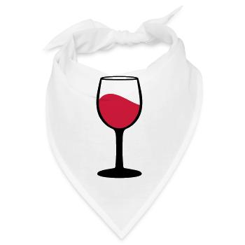 Weinglas, Wein - Bandana - Weiß - Vorne