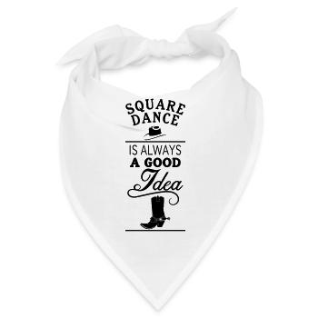 Square Dance is always a good idea - Western Cow - Bandana - Weiß - Vorne