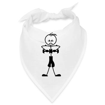 Krafttraining von Drahtfigur Logo, Emblem - Bandana - Weiß - Vorne