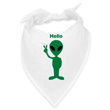 Hello Alien - Bandana - Weiß - Vorne