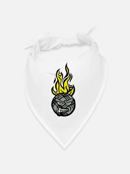 petanque face cartoon flamme13 feroce - Bandana - blanc - Devant
