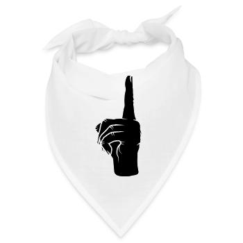 Nach oben Finger zeigen - Bandana - Weiß - Vorne