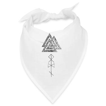 Valknut mit Odin Runen - Bandana - Weiß - Vorne