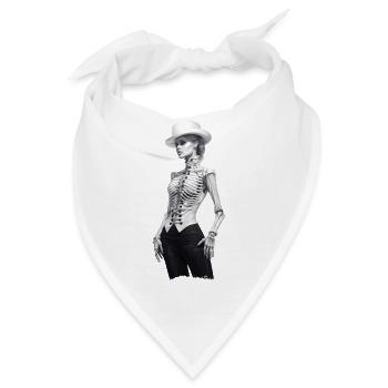 Vintage: Skelett-Illustration in schwarz/weiss - Bandana - Weiß - Vorne