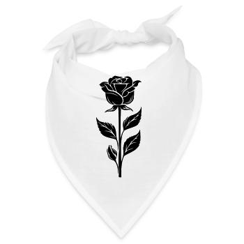 Schlichtes Rosendesign - Bandana - Weiß - Vorne