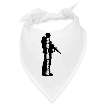 Soldat Silhouette Krieg General Freiheitskämpfer - Bandana - Weiß - Vorne