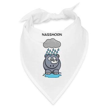 Regen-Hippo unter Wolken - Bandana - Weiß - Vorne