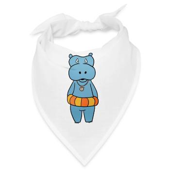 Nilpferd Schwimmring - Bandana - Weiß - Vorne