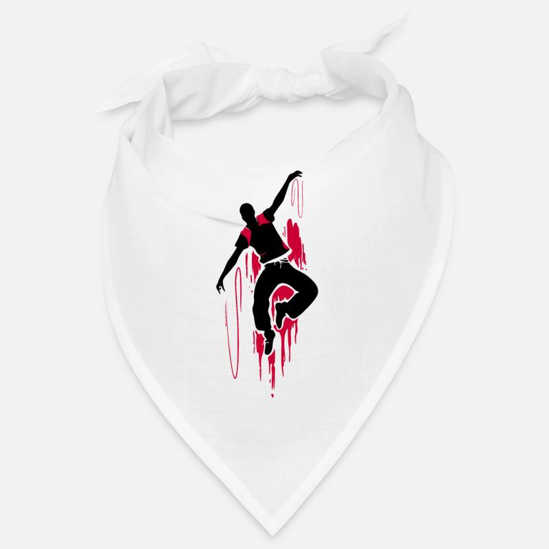 Breakdancer Dancer Silhouette in Red Black Bandana