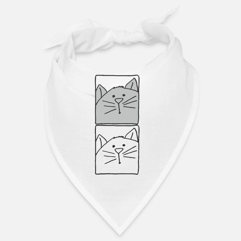 Cat Grey and White Bandana
