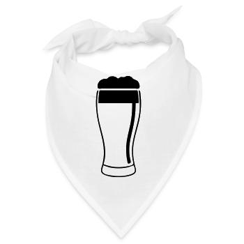Bierglas mit üppigem Schaum - Bandana - Weiß - Vorne