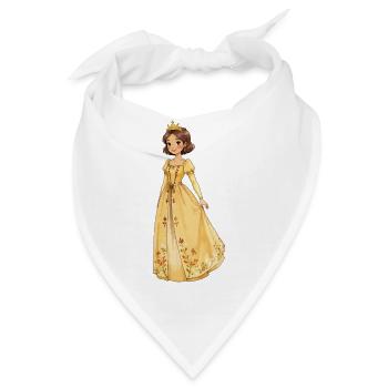 Gelbe Prinzessin Robe mit Blüten - Bandana - Weiß - Vorne