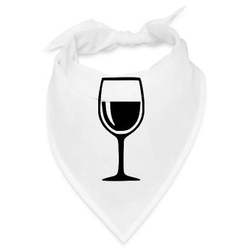 Weinglas schwarz Weinrebe Wein Geschenk  - Bandana - Weiß - Vorne