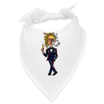 Surreales Dapper-Porträt - Bandana - Weiß - Vorne