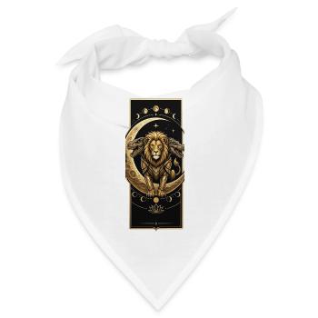 Löwe auf einem Mondsichel - Bandana - Weiß - Vorne