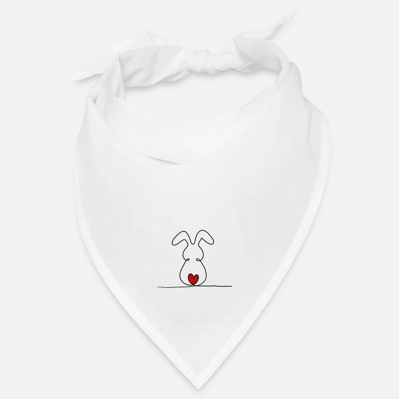 One-line bunny with red tail Bandana