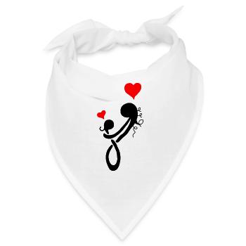 Mutter Tochter Lieben - Bandana - Weiß - Vorne