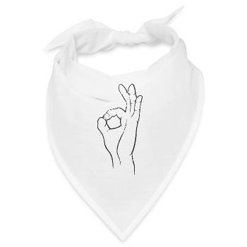 Perfekt! Super! Exzellent! - Hand im Loch - Bandana - Weiß - Vorne