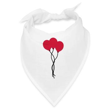 Rote Ballons / Red balloons / ballons rouge - Bandana - Weiß - Vorne