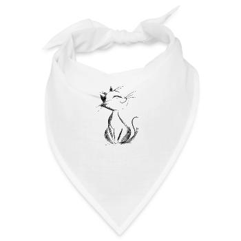happy kitty illustration - Bandana - Weiß - Vorne