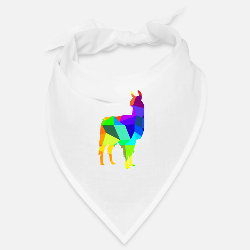 Alpaka Regenbogen Tiere Polygon Bandana