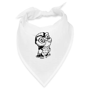 Niedliche Eule - Bandana - Weiß - Vorne