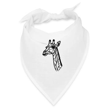 Schlanke Giraffe Geometrischer Linien Style - Bandana - Weiß - Vorne