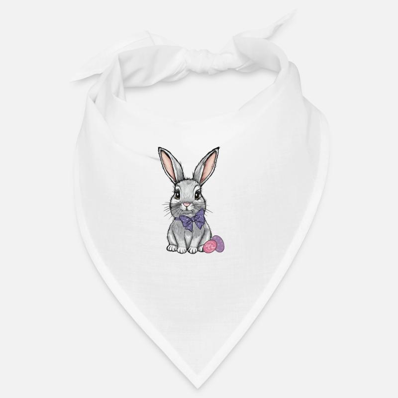 Cute Easter bunny with purple bow Bandana