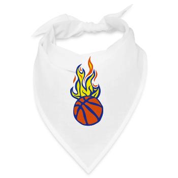 Flamme Flamme Basketballball - Bandana - Weiß - Vorne