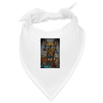 Oktober-fest Katzenbier - Bandana - Weiß - Vorne