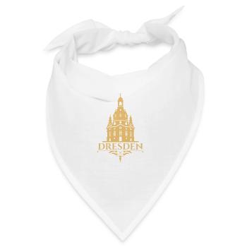 Dresden: Architektonisches Wahrzeichen in Gold - Bandana - Weiß - Vorne