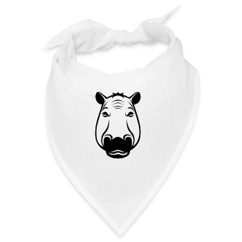 Nilpferd - Bandana - Weiß - Vorne