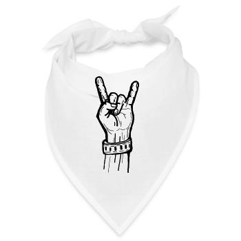 Rocker Hand Rock Music - Bandana - Weiß - Vorne