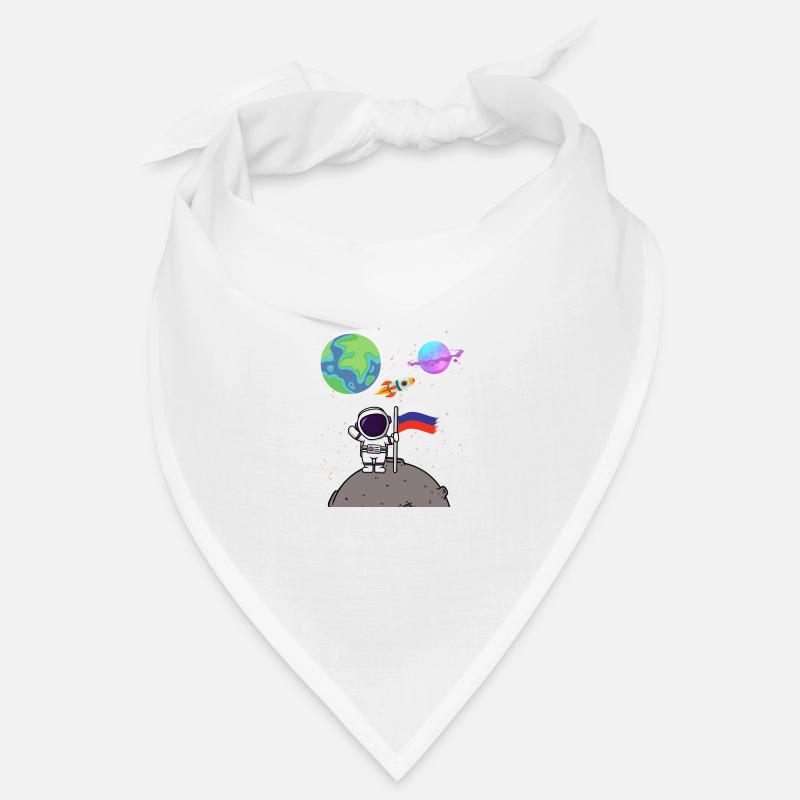 Lune Atterrissage Planète Russie Drapeau Astronaute Bandana