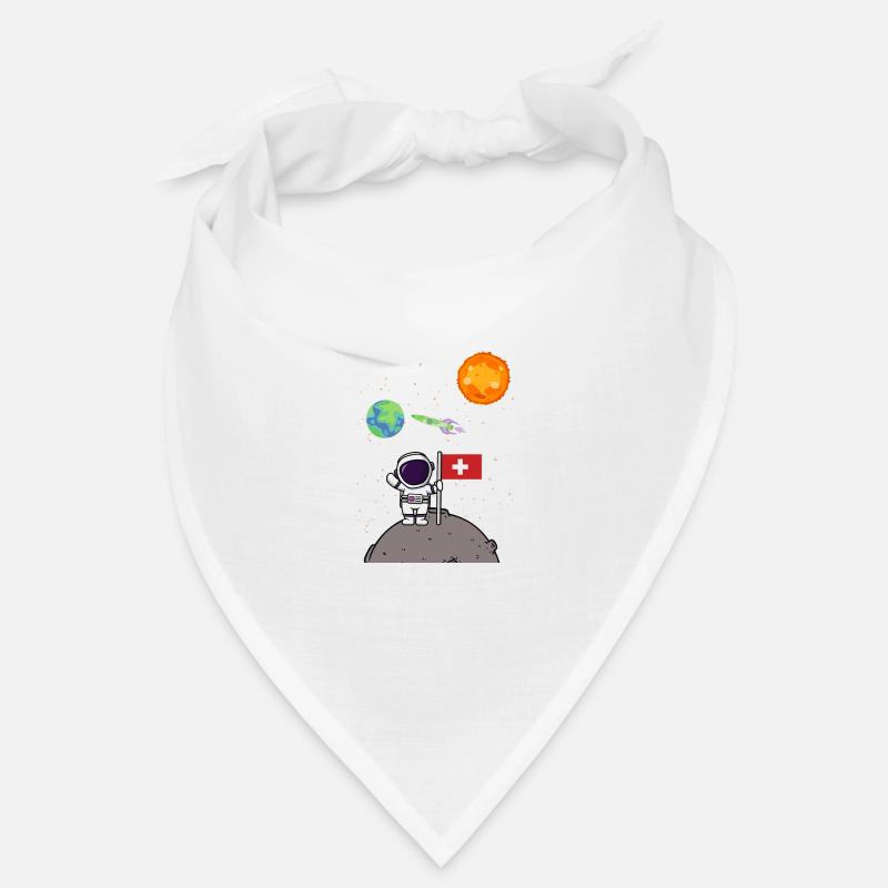 Planète Suisse Drapeau Astronaute d’atterrissage sur la Lune Bandana