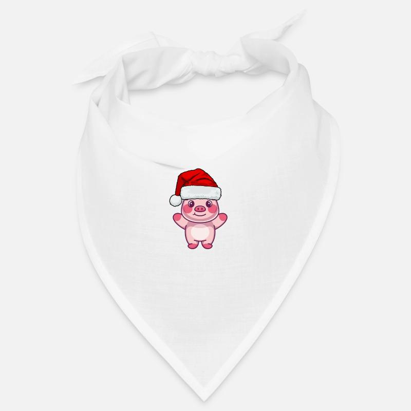 Cadeau d’animal de ferme Père Noël Cochon Bandana