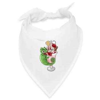 Eisbecher mit Chamäleon - Bandana - Weiß - Vorne