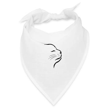 Katze Katzen - Bandana - Weiß - Vorne